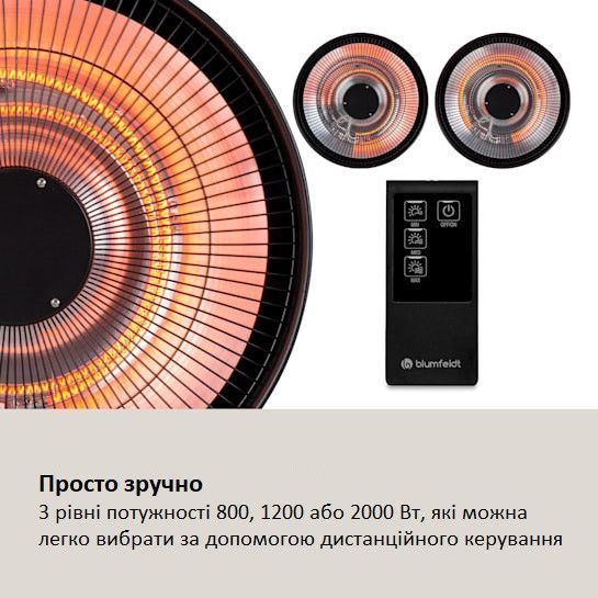 Інфрачервоний електрообігрівач настінний Blumfeldt Heatbell Wall Smart 2 кВт new 10038413 фото
