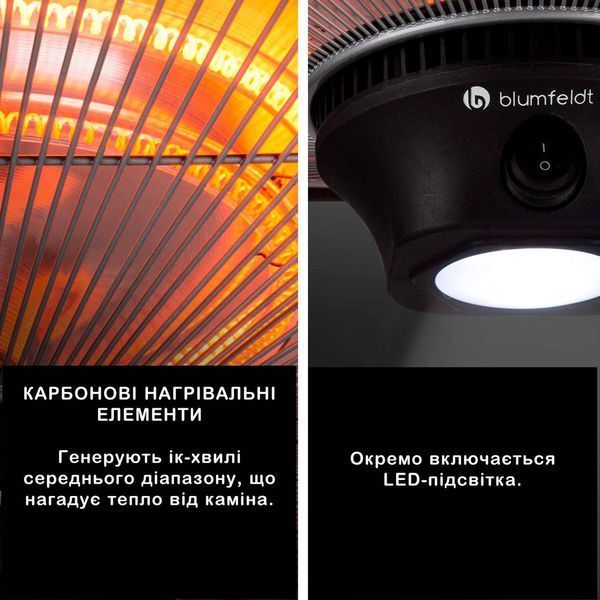 Інфрачервоний електрообігрівач підвісний Blumfeldt Camden Heat Deluxe 2,5 кВт 10035346 фото
