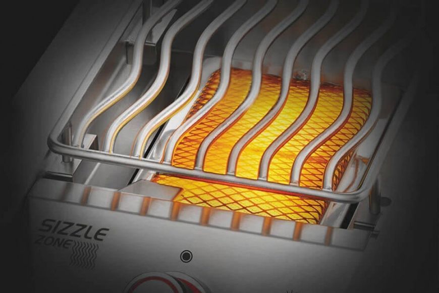 Одинарний інфрачервоний пальник SIZZLE ZONE Napoleon 700 Series для вбудовування з освітленням регулятора та кришкою з нержавіючої сталі BIB10IRPSS фото Одинарний інфрачервоний пальник SIZZLE ZONE Napoleon 700 Series для вбудовування з освітленням регулятора та кришкою з нержавіючої сталі BIB10IRPSS фото